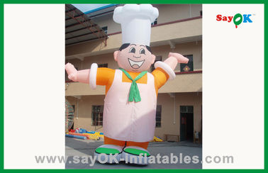 Custom Outdoor Moving Inflatable Chef Inflatable Karakter Kartun Inflatable Pria Iklan