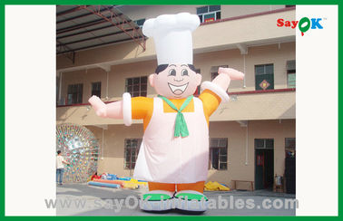 Custom Outdoor Moving Inflatable Chef Inflatable Karakter Kartun Inflatable Pria Iklan