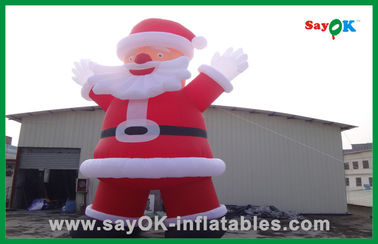 Kustom Red Inflatable Natal Santa Claus Dengan Bread Inflatable Kartun Karakter