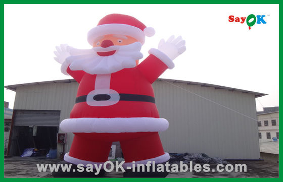 Dekorasi Pesta Inflatable Custom Merah Inflatable Natal Santa Claus Dengan Roti Inflatable Karakter Kartun