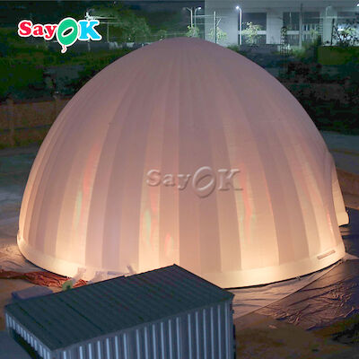 Tenda Tiup Luar Ruangan Kubah 15x7.5mH Lampu LED Tenda Udara Tiup Untuk Berkemah
