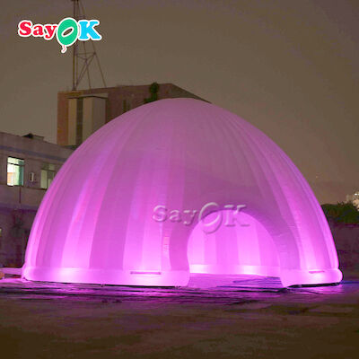 Tenda Tiup Luar Ruangan Kubah 15x7.5mH Lampu LED Tenda Udara Tiup Untuk Berkemah