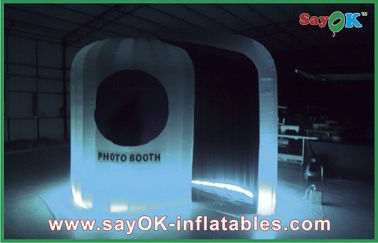Portable Photo Booth Printing Logo Inflatable Photo Booth Pencahayaan LED Untuk Penyiangan / Pesta