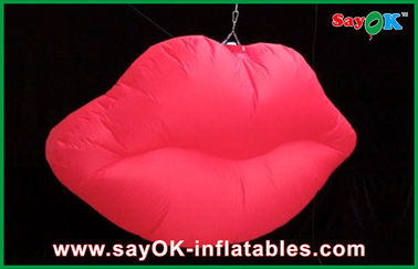 Hanging Led merah lampu karet bibir, Inflatable Lighting dekorasi