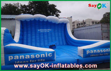 Moon Bounce Inflatable Kids Blue Color Besar Bounce Inflatable Untuk Acara / Taman Hiburan