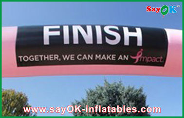 Merah muda Warna Inflatable Finish Inflatable Arch Dengan Logo Percetakan