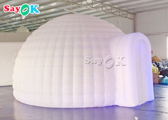 Tenda Inflatable Igloo Oxford Cloth White LED Inflatable Dome Tent Untuk Acara Pesta