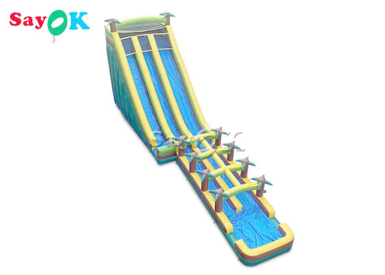 Slide Bouncer Tiup Multi Saluran PVC Besar Dengan Kolam Renang