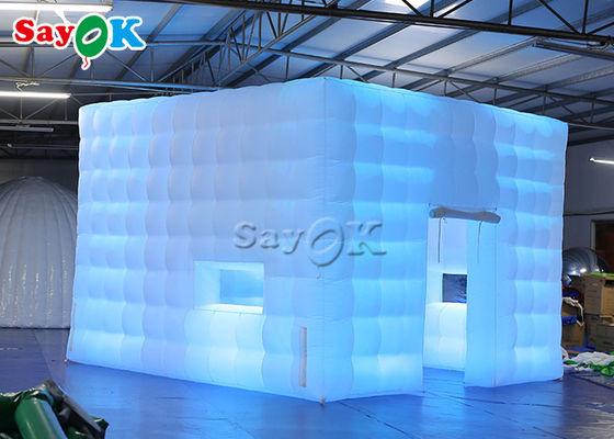 Acara Luar Ruangan Besar Portabel Inflatable Igloo Cube Tenda Dengan Lampu Led