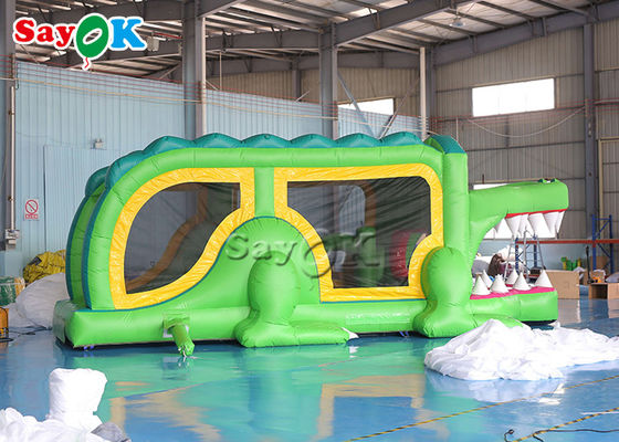 Slide kering yang bisa diinflasi Jumping Bouncer Outdoor Indoor Green Alligator Slide yang bisa diinflasi 8x2.8x3mH