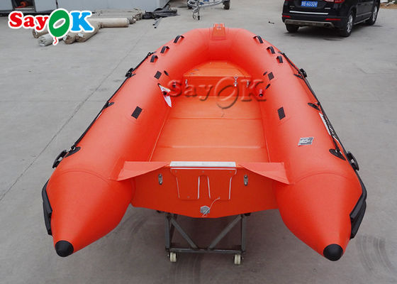 12.8ft 390cm Perahu Karet PVC Merah Dengan Motor Tempel