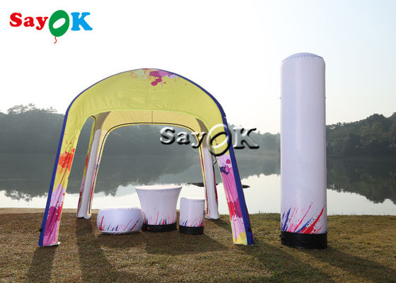 Tenda Udara Berkemah Tenda Udara Tiup Kuning Disesuaikan Pop Up Gazebo Canopy Tent
