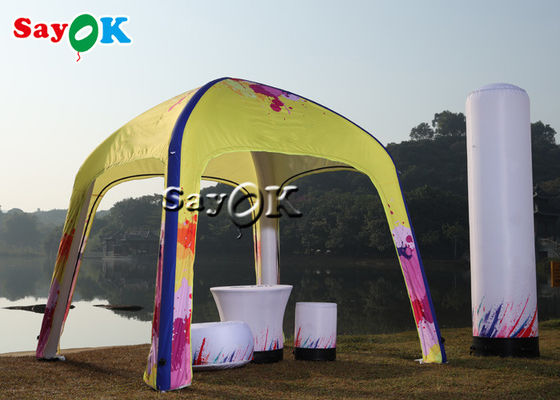 Tenda Udara Berkemah Tenda Udara Tiup Kuning Disesuaikan Pop Up Gazebo Canopy Tent