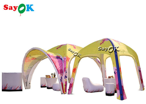 Go Outdoors Air Tent TPU Full Printing Awning Inflatable X Tent 5m 17ft Untuk Iklan