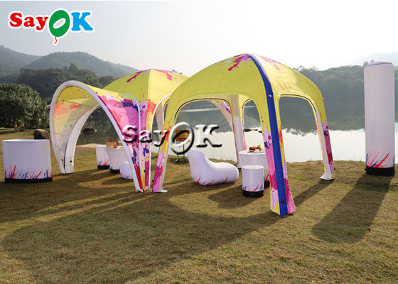 Go Outdoors Air Tent TPU Full Printing Awning Inflatable X Tent 5m 17ft Untuk Iklan