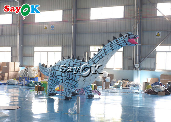 Karakter Iklan Inflatable 3m 10ft Biru Dinosaurus Natal Inflatable Untuk Dekorasi Luar Ruangan