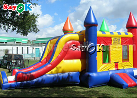 6 * 4m Pvc Air Jumping Bouncing Castles Dengan Slide Commercial Inflatable Bouncer Untuk Anak