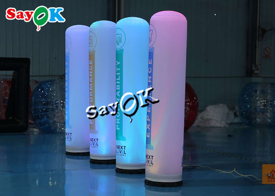 2m 7ft Inflatable Lighting Dekorasi Iklan Kolom Udara Dengan Pencetakan Warna Penuh