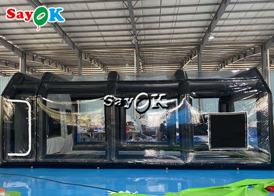 Tenda Inflatable Jelas 8x4x3mH Hitam Portabel Tenda Udara Inflatable Airtight Car Spray Booth