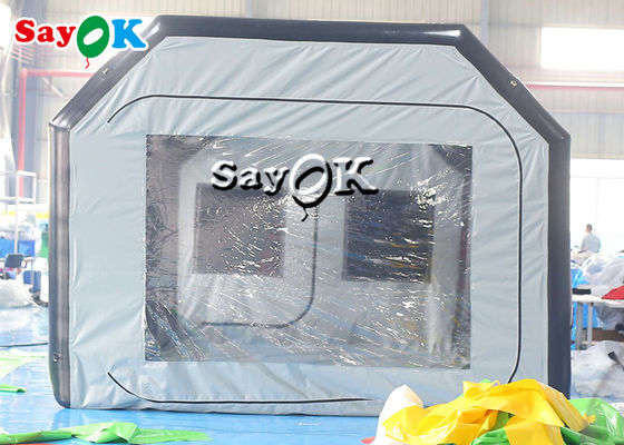 Tenda Inflatable Jelas 8x4x3mH Hitam Portabel Tenda Udara Inflatable Airtight Car Spray Booth