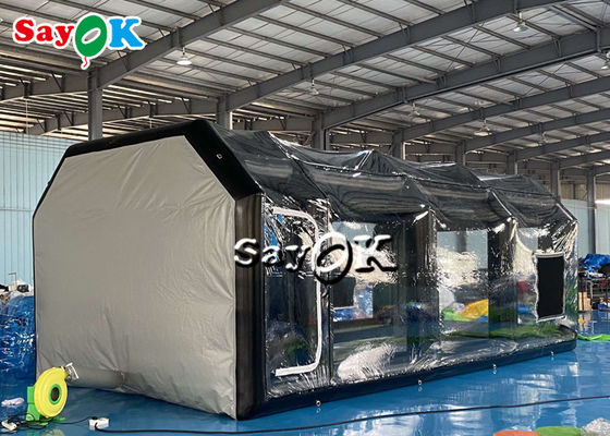 Tenda Inflatable Jelas 8x4x3mH Hitam Portabel Tenda Udara Inflatable Airtight Car Spray Booth