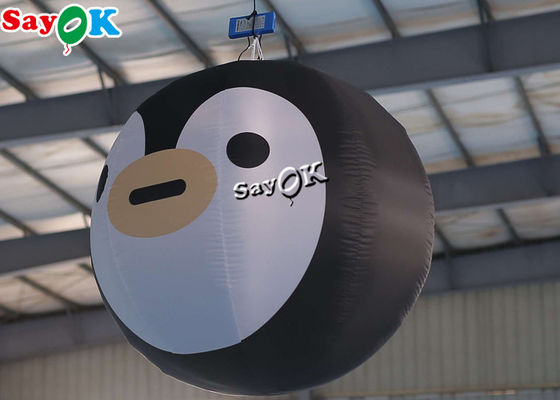 Dekorasi Iklan Gantung Ditiup Udara Meledakkan Penguin Built-In Lampu LED