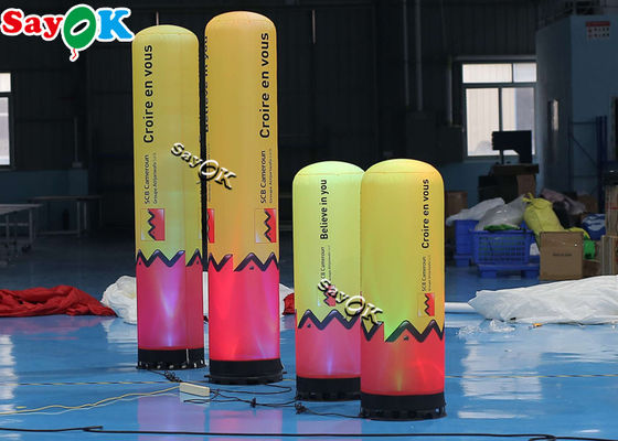 0.46x1.22mH Pink Dan Kuning LED Tube Tiup Pilar Dengan Blower