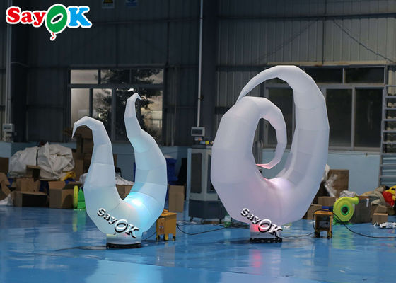 2m / 2.5m Ground Led Inflatable Lighting Dekorasi Tanaman Rumput Laut Putih Untuk Acara Pesta Klub