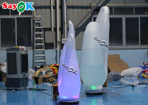 2m / 2.5m Ground Led Inflatable Lighting Dekorasi Tanaman Rumput Laut Putih Untuk Acara Pesta Klub