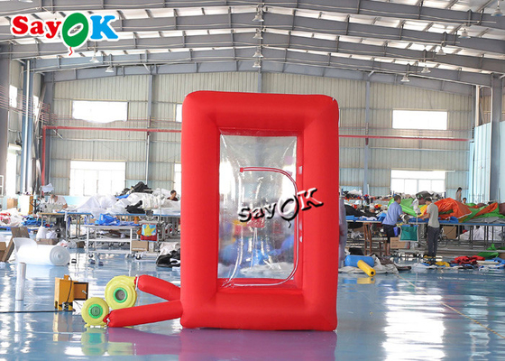 Mesin Uang Inflatable Merah Portabel Kustom 1.8x1.8x2.7mH Untuk Acara Iklan