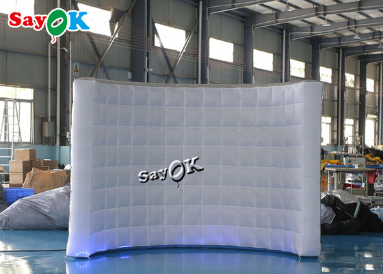 Profesional Photo Studio Silver Led Light Backdrop Inflatable Photo Booth Wall 3x1.5x2.3mH Untuk Pesta Pernikahan