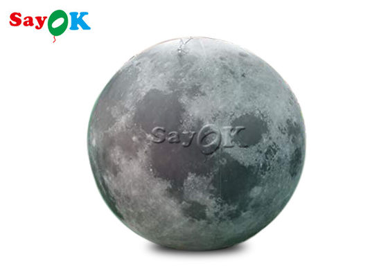 0.2mm PVC 6.6ft Raksasa Led Inflatable Moon Light Balloon Untuk Dekorasi Panggung Tema Luar Angkasa