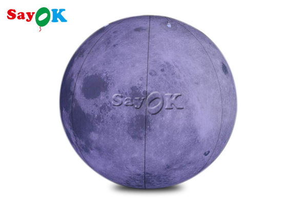 0.2mm PVC 6.6ft Raksasa Led Inflatable Moon Light Balloon Untuk Dekorasi Panggung Tema Luar Angkasa