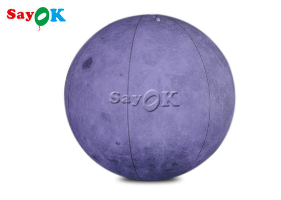 0.2mm PVC 6.6ft Raksasa Led Inflatable Moon Light Balloon Untuk Dekorasi Panggung Tema Luar Angkasa