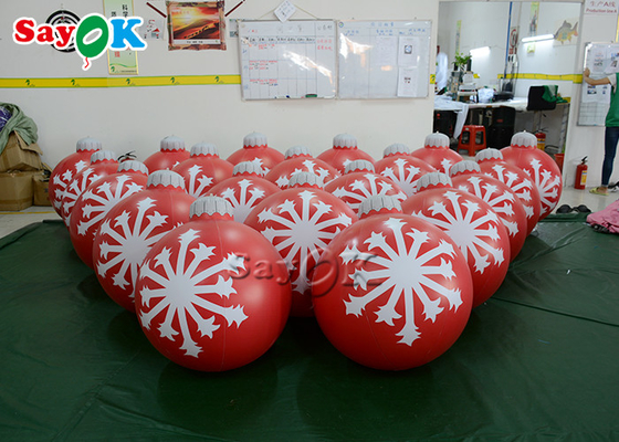 0.6m Ornamen Natal Kecil Bola Tiup PVC Bola Hiasan Gantung Luar Ruangan