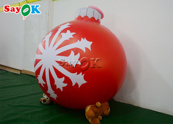 1.2m Red Inflatable Snowflake Ball Festival Christmas Yard Dekorasi