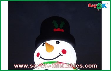 Luar ruangan 5m Raksasa Pencahayaan Inflatable Natal Snowman Dekorasi
