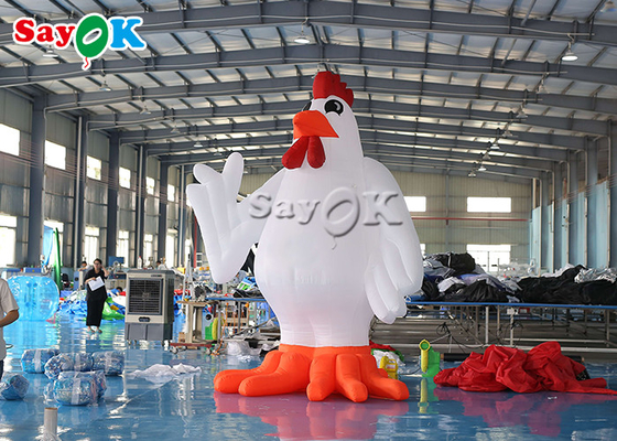 Dekorasi Pesta Festival Karakter Kartun Tiup Putih 13ft Model Ayam Ayam Hewan