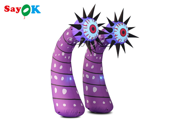 Komersial Led Inflatable Lighting Dekorasi Kolom Bunga Dengan Mata