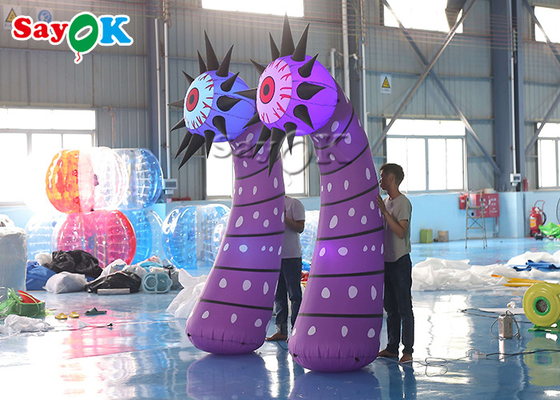 Komersial Led Inflatable Lighting Dekorasi Kolom Bunga Dengan Mata