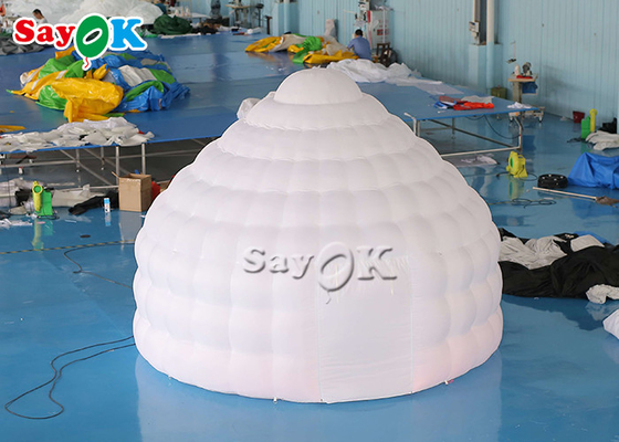 Tenda Inflatable Igloo 4m 13ft Led Lighting Igloo Inflatable Dome Yurt Tent Untuk Berkemah Di Luar Ruangan