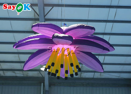 Dekorasi Pencahayaan Tiup 10ft Disesuaikan Led Lily Flower Untuk Pernikahan Natal