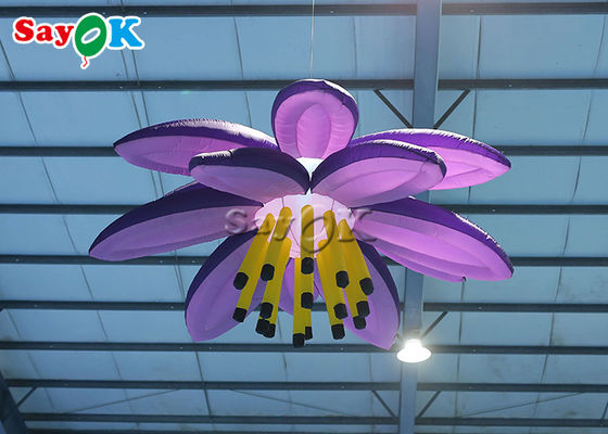 Dekorasi Pencahayaan Tiup 10ft Disesuaikan Led Lily Flower Untuk Pernikahan Natal