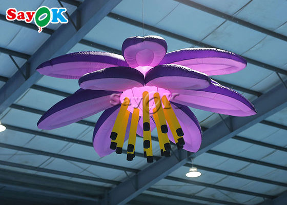 Dekorasi Pencahayaan Tiup 10ft Disesuaikan Led Lily Flower Untuk Pernikahan Natal