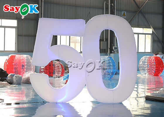 2.5m Inflatable Lighting Dekorasi Iklan Meledakkan Nomor &quot;50&quot; Surat Dengan Led