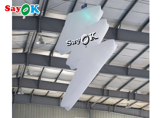 2m 6.6ft White Led Inflatable Lightning Model Untuk Dekorasi Acara Musik Pub