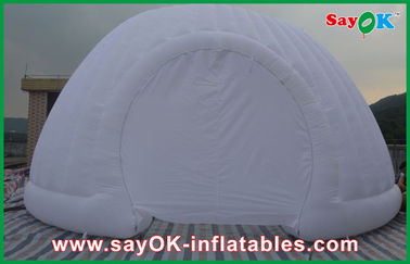 Tenda Oxford Kain Tiup Udara Putih Yang Kuat, Tenda Pesta Kebulatan Tiup Komersial Dengan Lampu LED