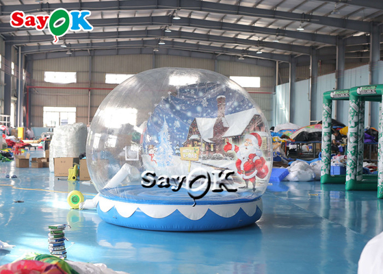 Transparan Inflatable Christmas Bounce House Snow Globe 3m 10ft Untuk Dekorasi Natal