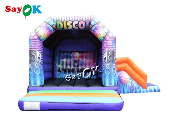 15x18ft Inflatable Disco Dome Bounce House Dengan Slide Digital Printed