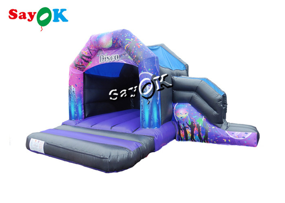 15x18ft Inflatable Disco Dome Bounce House Dengan Slide Digital Printed